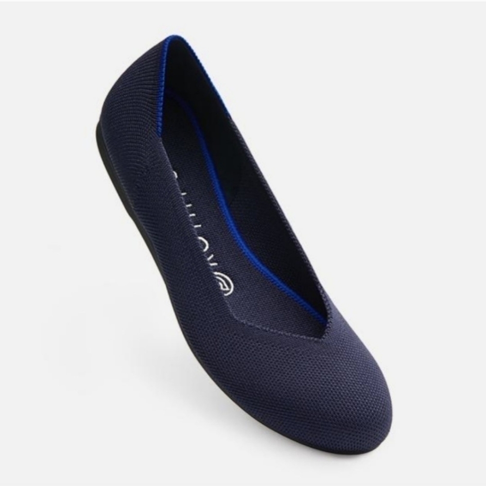 Rothy's Maritime Round toe Navy blue flats size W7.5.
